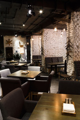 Interior of modern restaurant, loft style