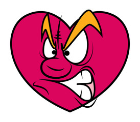 Angry Heart- Clip-art vector illustration