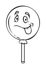 Tongue Out Cartoon Balloon Vector Drawing