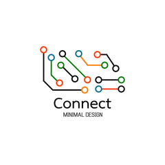 Abstract network connection. icon logo design. Vector Illustration