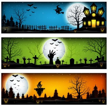 Three Halloween Banners