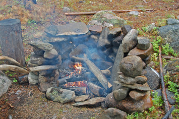 campfire in the wild