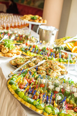 Delicacies and snacks at a buffet or Banquet. Catering. Selective focus