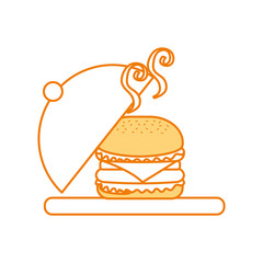 fast food sandwich plate menu restaurant lunch vector illustration