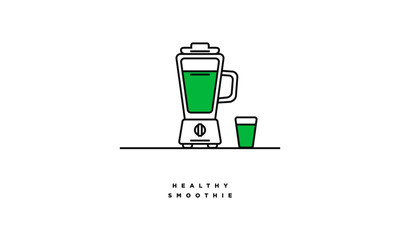 Healthy Smoothie (Line Art in Flat Style Vector Illustration Design)
