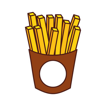 french fries fast food delicious fresh vector illustration