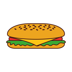 fast food sandwich menu restaurant lunch vector illustration