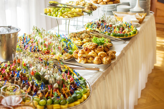 Delicacies and snacks at a buffet or Banquet. Catering. Selective focus