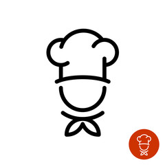 Chef in a cooking hat outline logo - 171981945