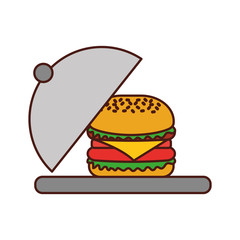 burger fast food tasty delicious snack lunch vector illustration
