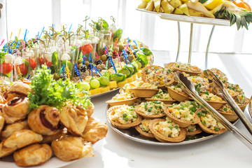 Delicacies and snacks at a buffet or Banquet. Catering. Selective focus