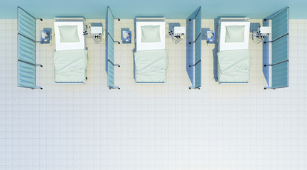 hospital beds cabin top view