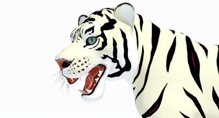 Cartoon Tiger (White 3D)