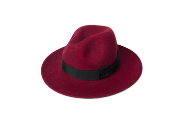 fedora hat isolated on white