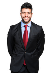 Young manager isolated on white