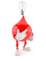 Blood drop character with Light bulb
