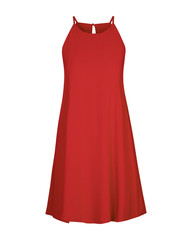 Red elegant cocktail summer sleeveless dress