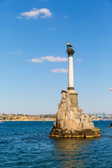 Fototapeta na wymiar Monument to the scuttled ships on a Sunny day. Sevastopol