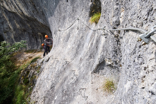 Climbing On Via Ferrata