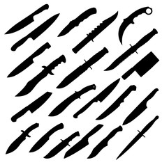 Silhouette of knife collection