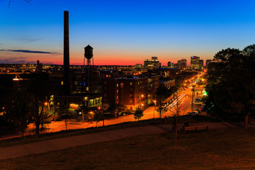 Street scenes from Libby Hill Richmond Va in the evening