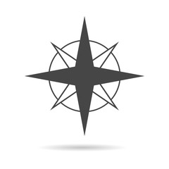 Vector north direction compass icon 