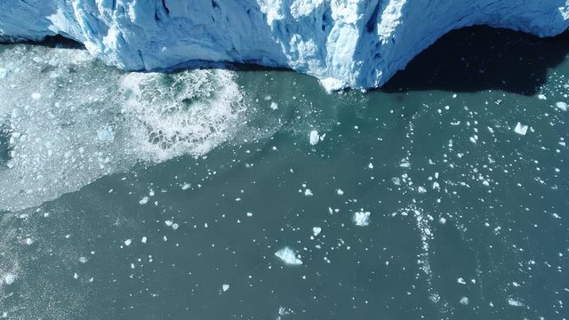 Arial 4k shots of a glacier and it's surroundings in Alaska