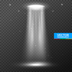 UFO light beam. Alien transport futuristic bright light in dark on transparent. UFO spaceship isolated glow effect design © kolonko