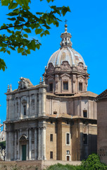 The famous church of Santa Maria di Loreto, Rome.