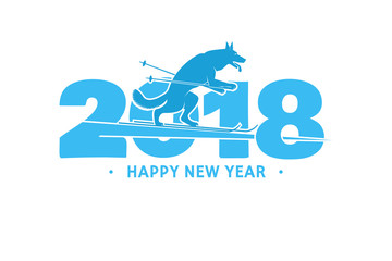 2018 Happy New Year greeting card