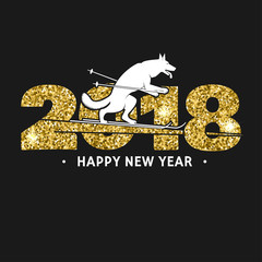 2018 Happy New Year greeting card