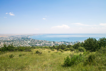 Fototapeta na wymiar Feodosia city aerial view, Crimea, Russia
