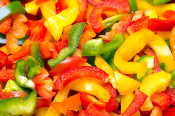 Fresh colorful  cut bell peppers texture for background