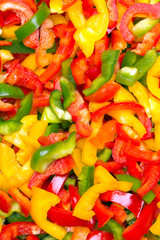 Fresh colorful  cut bell peppers texture for background
