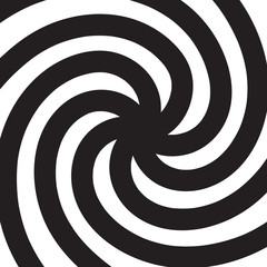 Hypnotic spiral. Black and white psychedelic spiral. Vector