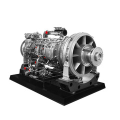 Gas turbine aircraft engine isolated on white background
