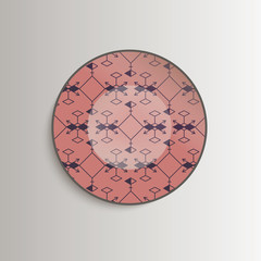 Plate with aztec pattern