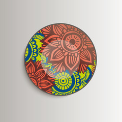 Plate with flower mandala