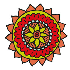 Flower mandala  in hand drawn style