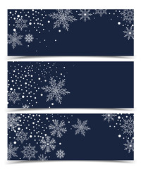 Christmas banners with snow