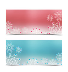 Christmas banners with snow