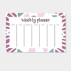 Weekly planner in Indian style