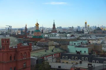 View of Moscow from the observation platform of the store "Children's World", September 2017