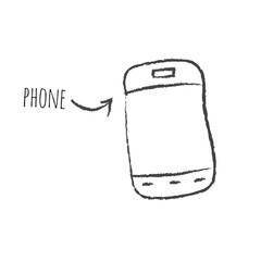 Smartphone icon in hand drawn style