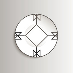 Plate with aztec pattern