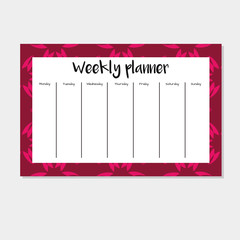 Weekly planner in Arabic style