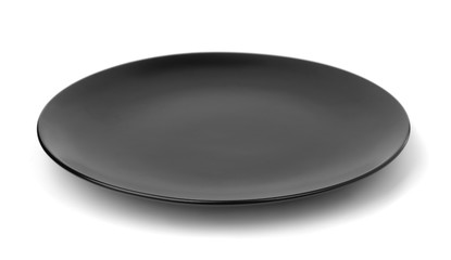 Empty black plate