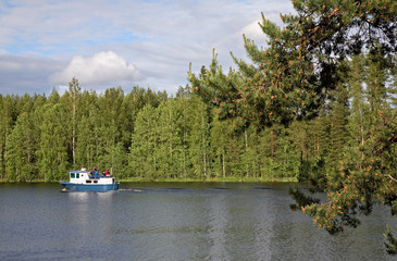Ruokosalmi lake in Lomarantala. Tahko. Finland