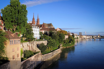 Obraz premium Rhine River view in Basel, Switzerland