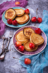 Pancakes with cherry